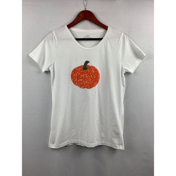 J.Crew Collector Tee With Sequined Pumpkin Print - Picture 1 of 6